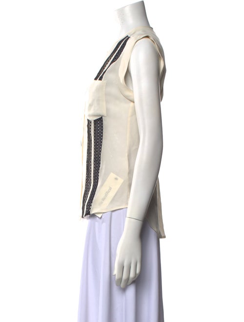 Veronica Beard Silk Striped Button-Up Top