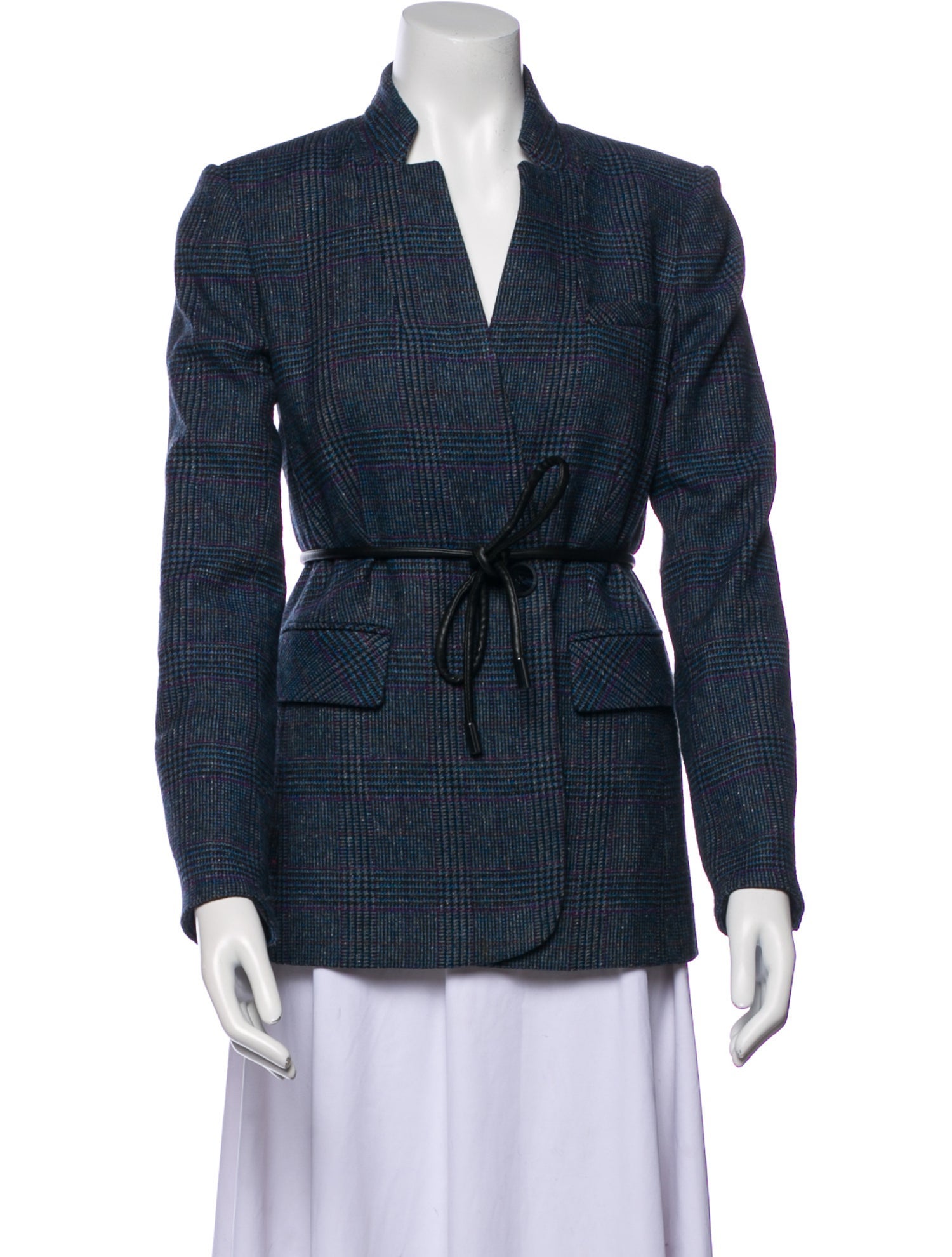 Veronica Beard Wool Houndstooth Print Blazer
