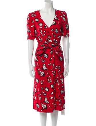 Veronica Beard Floral Print Midi Length Dress