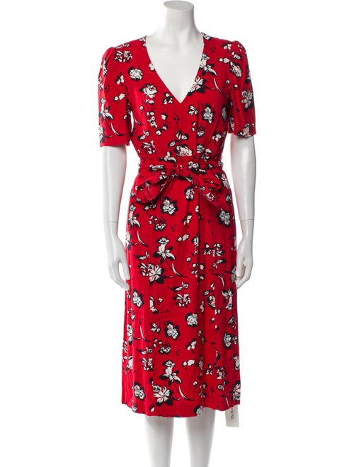 Veronica Beard Floral Print Midi Length Dress