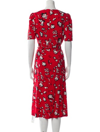 Veronica Beard Floral Print Midi Length Dress