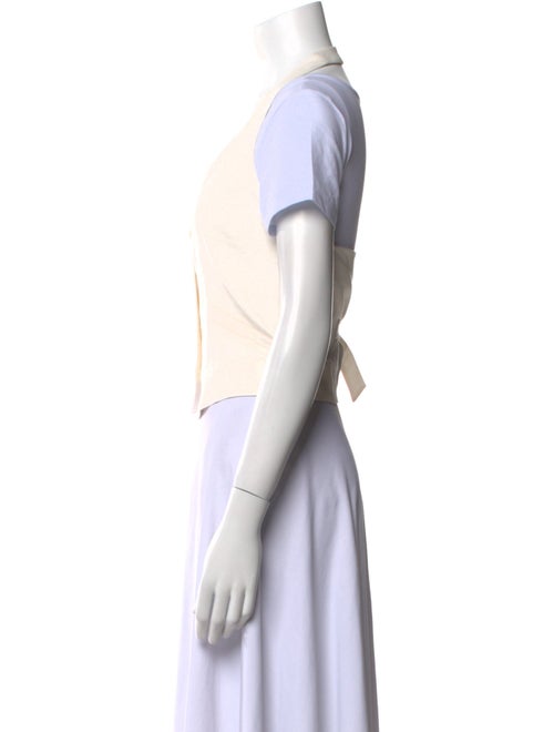 Veronica Beard V-Neck Short Sleeve Crop Top