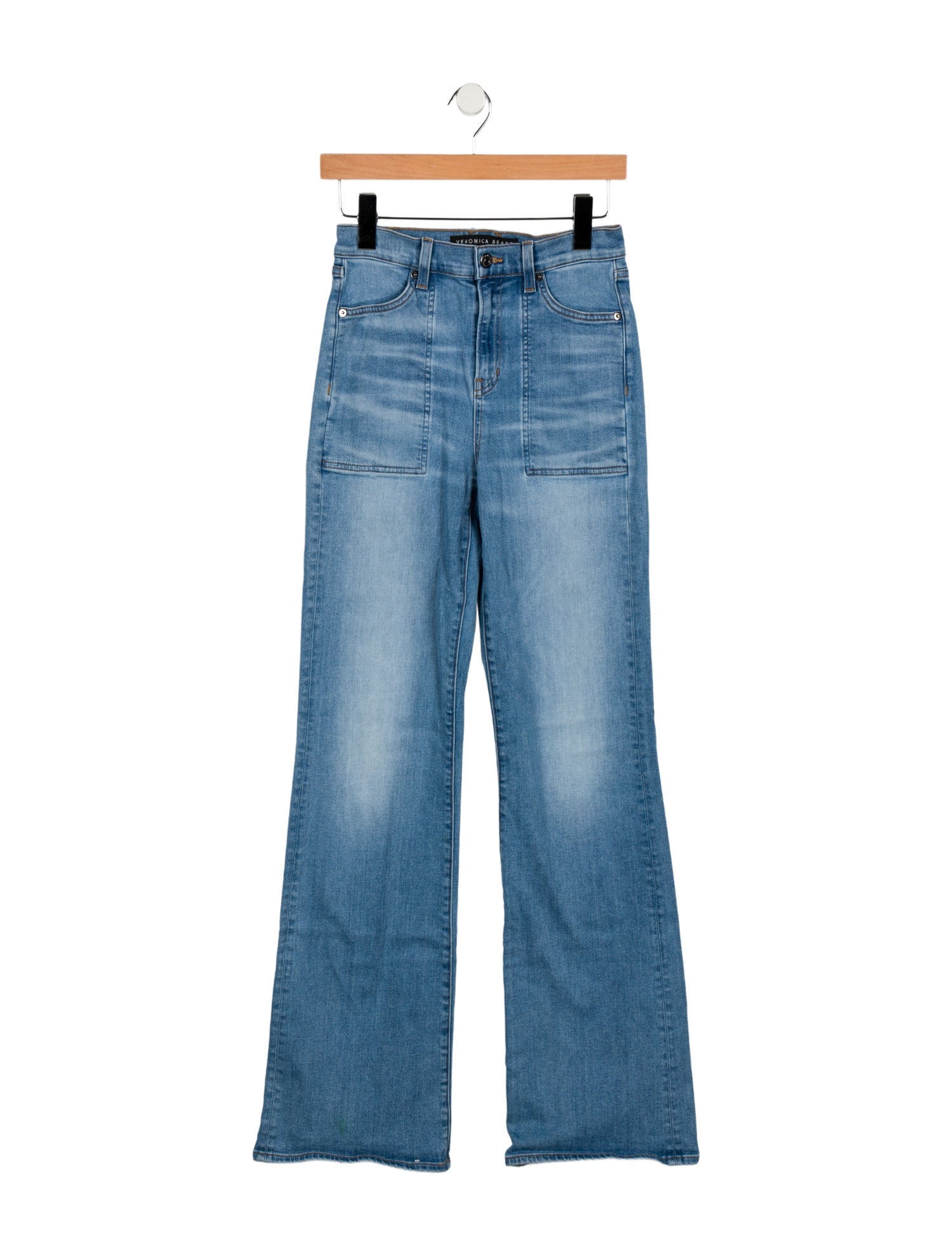 Veronica Beard Mid-Rise Wide Leg Jeans