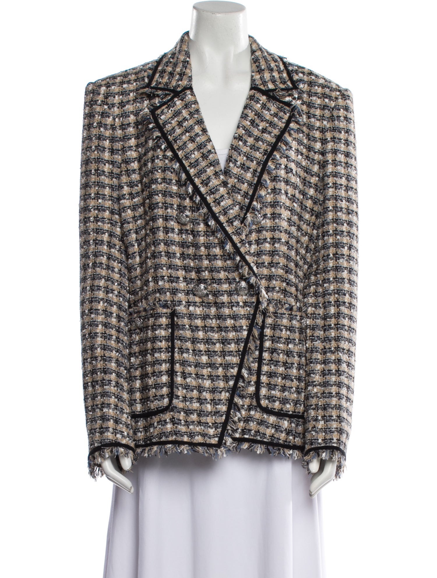 Veronica Beard Plaid Print Blazer
