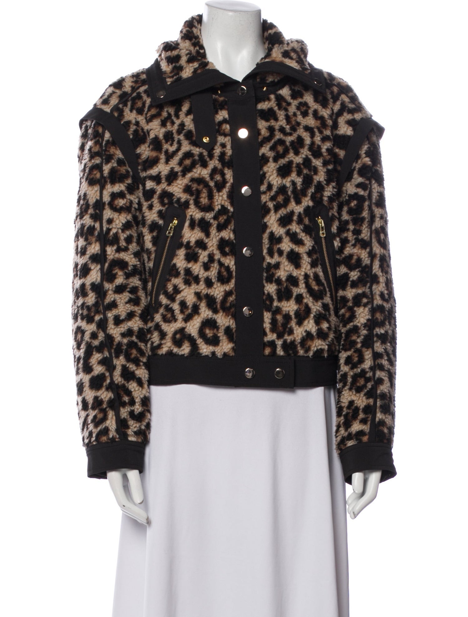 Veronica Beard Animal Print Faux Fur Jacket