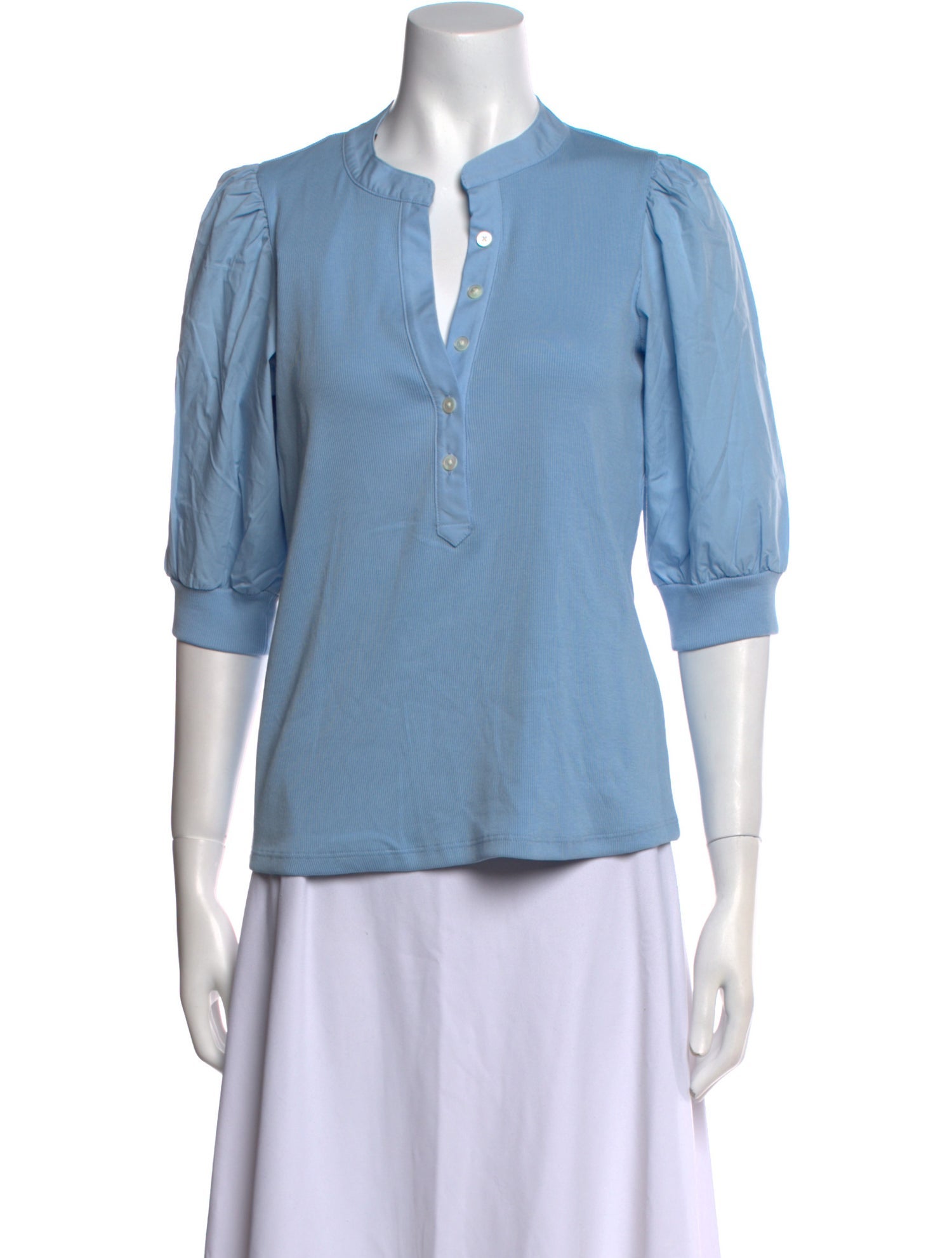 Veronica Beard V-Neck Three-Quarter Sleeve Polo w/ Tags