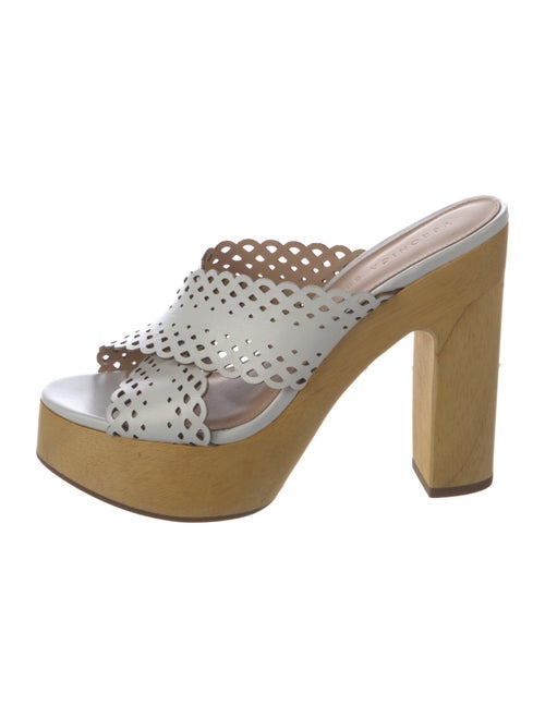 Veronica Beard Leather Lasercut Accents Slides