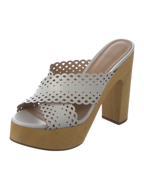 Veronica Beard Leather Lasercut Accents Slides