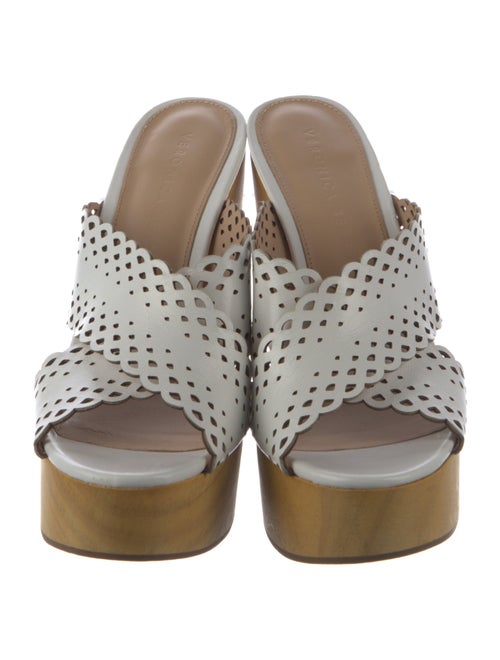 Veronica Beard Leather Lasercut Accents Slides