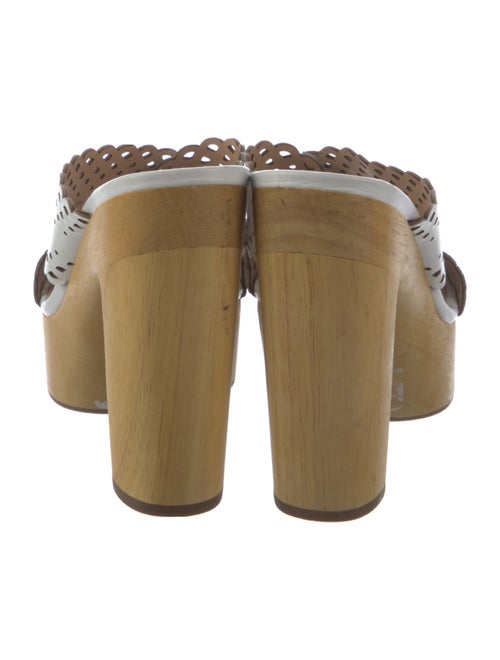 Veronica Beard Leather Lasercut Accents Slides