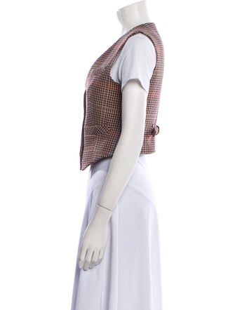 Veronica Beard Houndstooth Print Vest