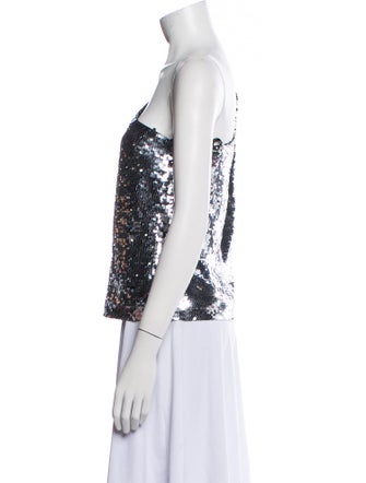 Veronica Beard One-Shoulder Three-Quarter Sleeve Top