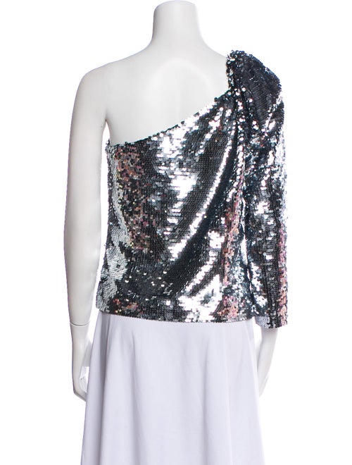 Veronica Beard One-Shoulder Three-Quarter Sleeve Top