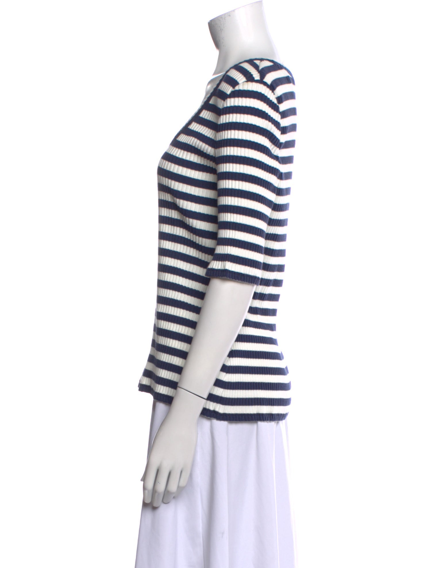 Veronica Beard Striped Scoop Neck T-Shirt w/ Tags