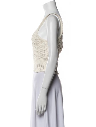 Veronica Beard Printed V-Neck Crop Top