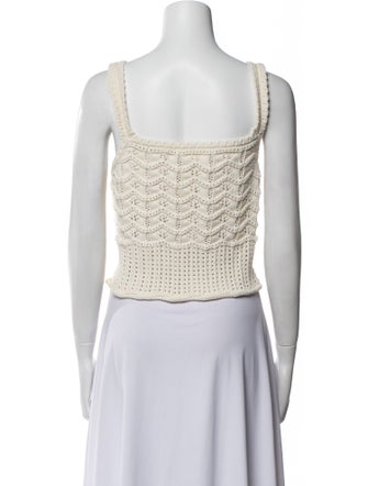 Veronica Beard Printed V-Neck Crop Top