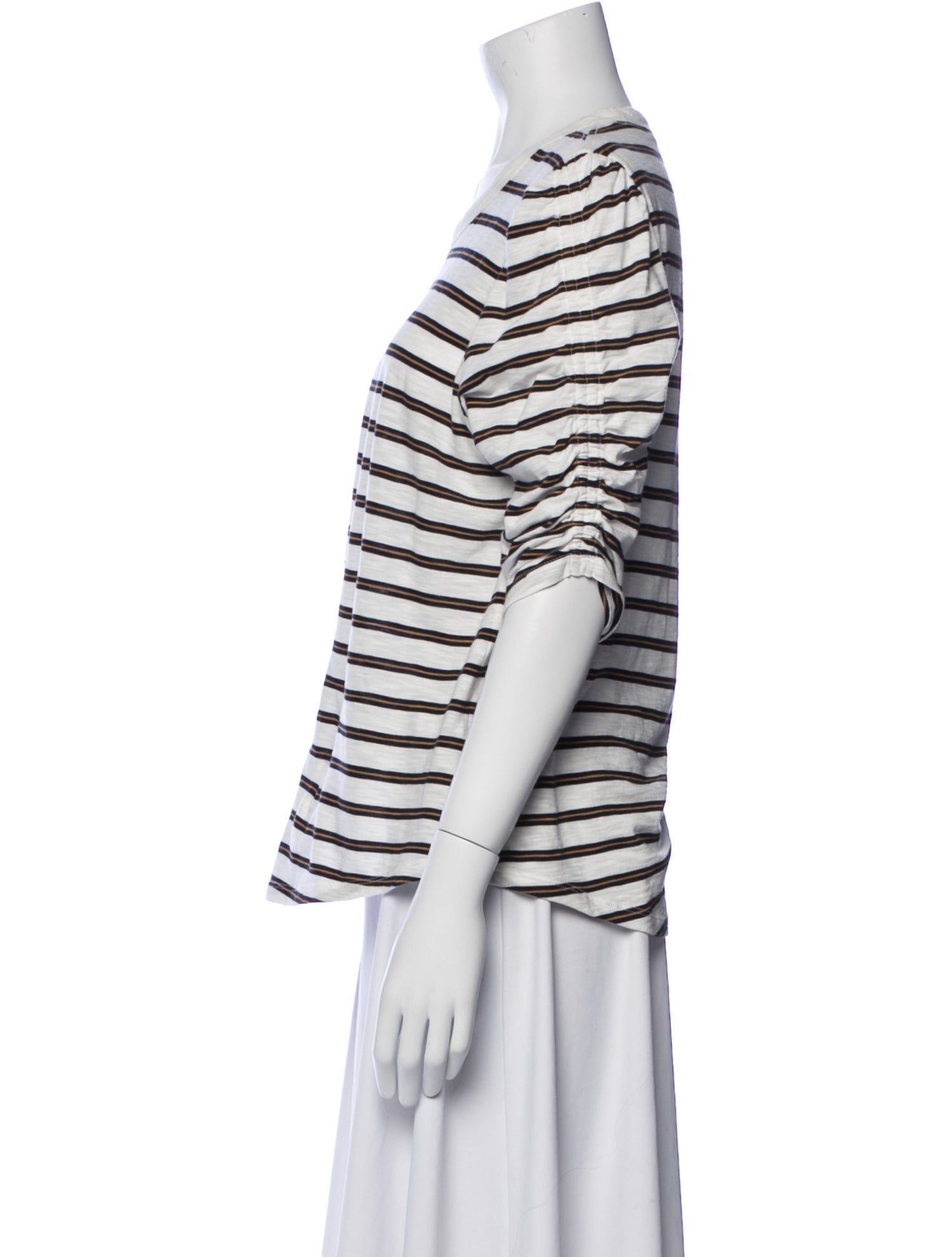 Veronica Beard Striped Scoop Neck T-Shirt