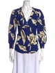 Veronica Beard Printed V-Neck Blouse