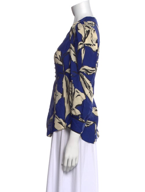 Veronica Beard Printed V-Neck Blouse