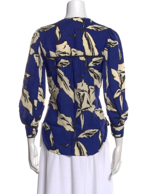 Veronica Beard Printed V-Neck Blouse