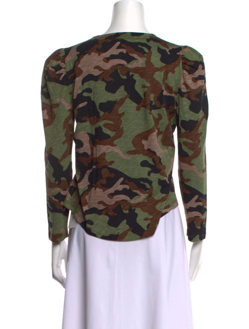 Veronica Beard Camouflage Print Scoop Neck Blouse