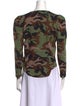 Veronica Beard Camouflage Print Scoop Neck Blouse