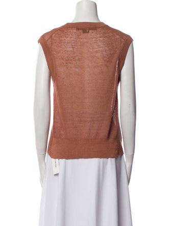 Veronica Beard Linen Crew Neck Top