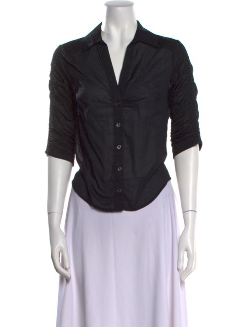 Veronica Beard Three-Quarter Sleeve Button-Up Top