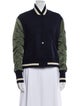 Veronica Beard Virgin Wool Colorblock Pattern Bomber Jacket