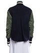 Veronica Beard Virgin Wool Colorblock Pattern Bomber Jacket