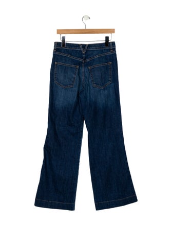 Veronica Beard Mid-Rise Wide Leg Jeans
