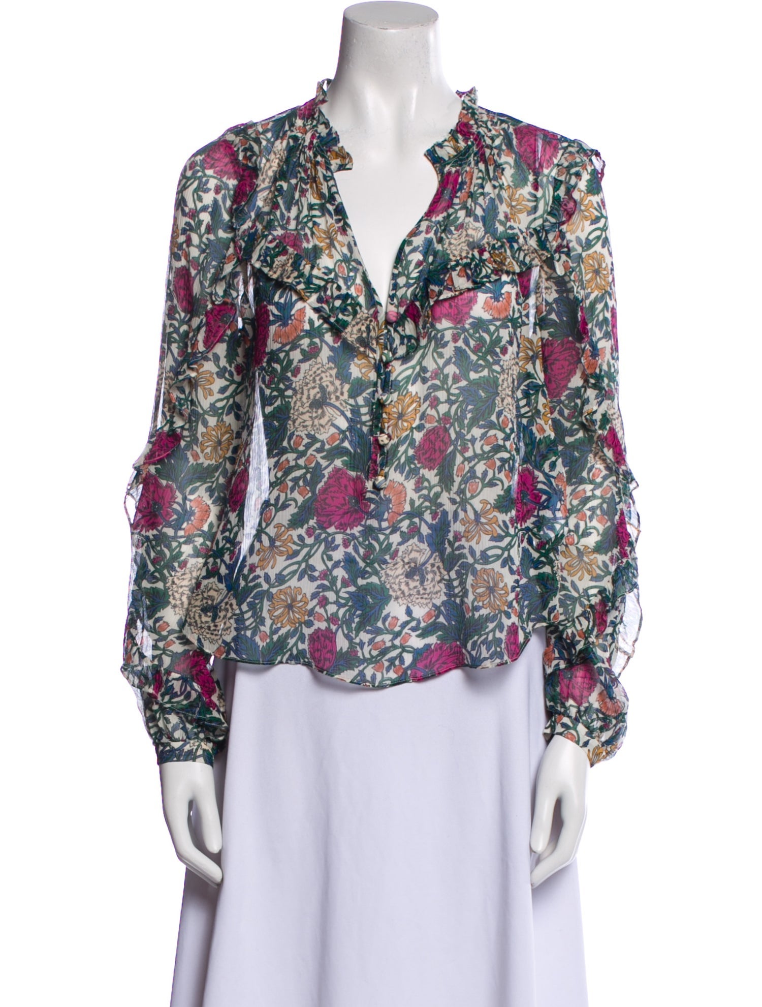 Veronica Beard Silk Floral Print Blouse