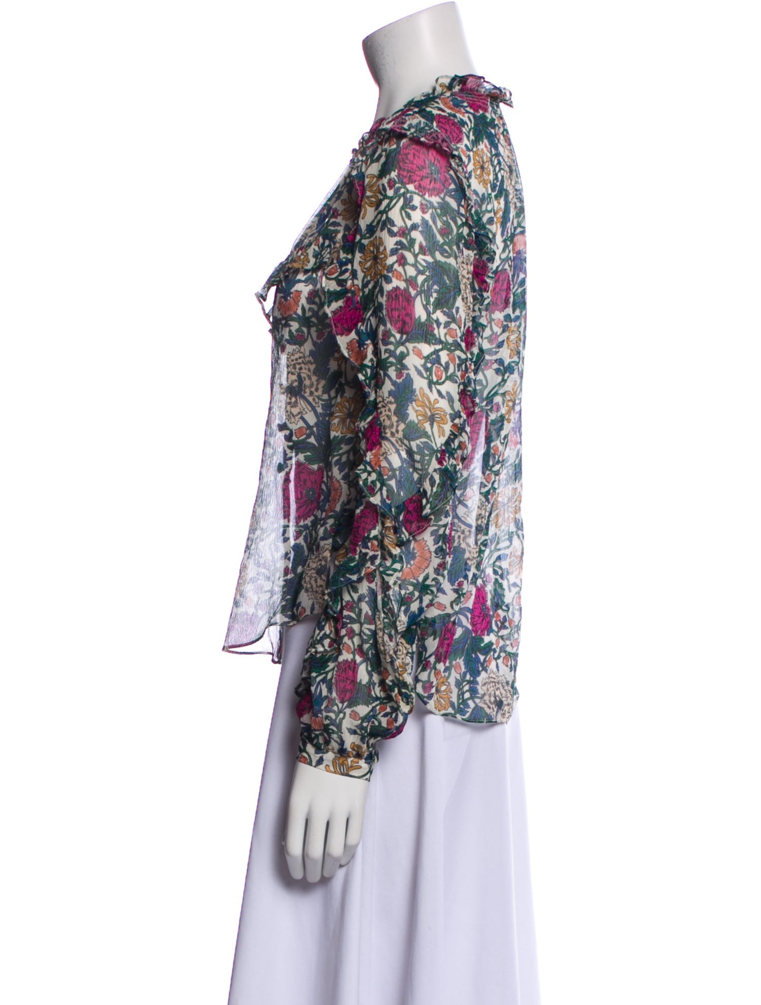Veronica Beard Silk Floral Print Blouse