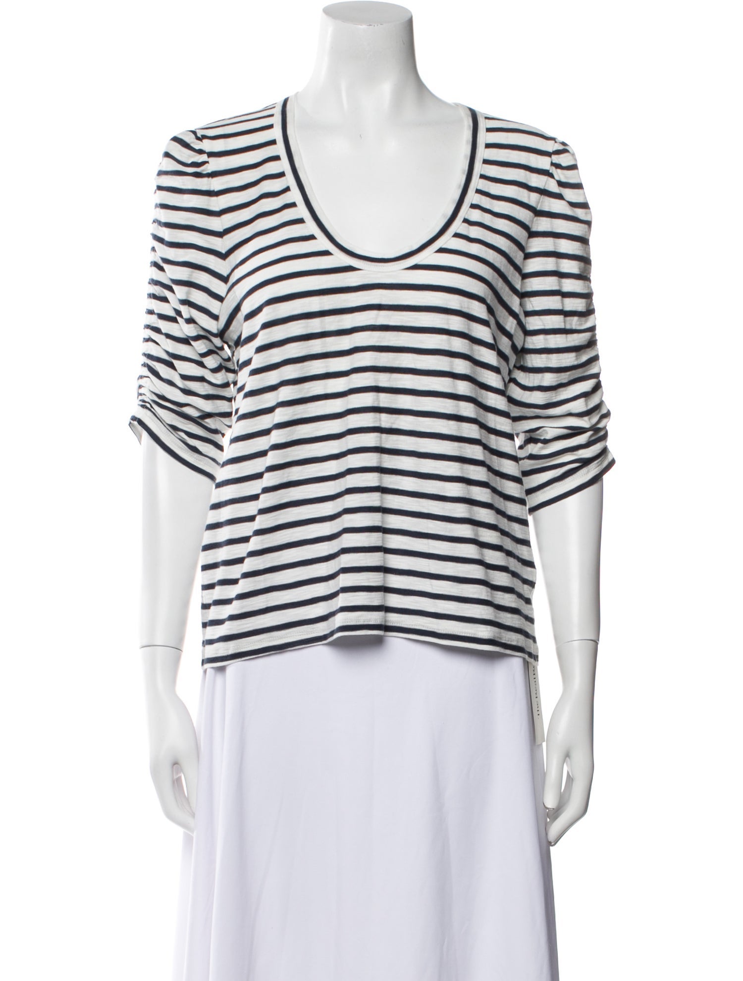 Veronica Beard Striped Scoop Neck T-Shirt