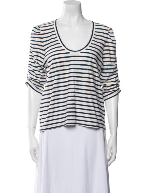 Veronica Beard Striped Scoop Neck T-Shirt
