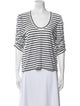 Veronica Beard Striped Scoop Neck T-Shirt