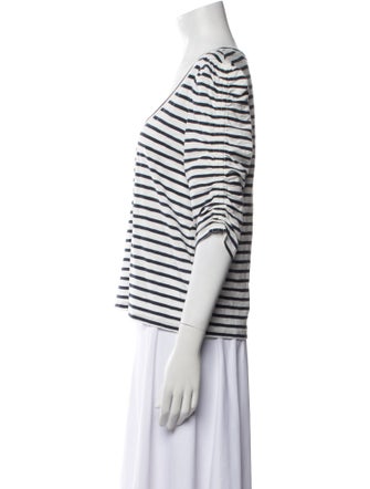 Veronica Beard Striped Scoop Neck T-Shirt