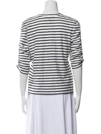 Veronica Beard Striped Scoop Neck T-Shirt