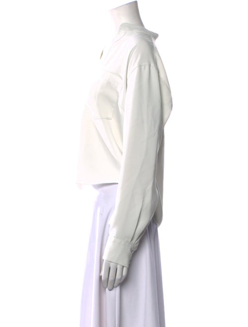 Veronica Beard V-Neck Long Sleeve Crop Top