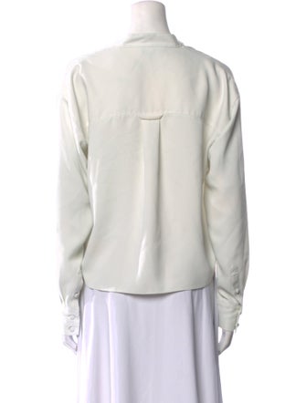 Veronica Beard V-Neck Long Sleeve Crop Top