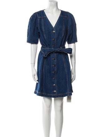 Veronica Beard V-Neck Mini Dress