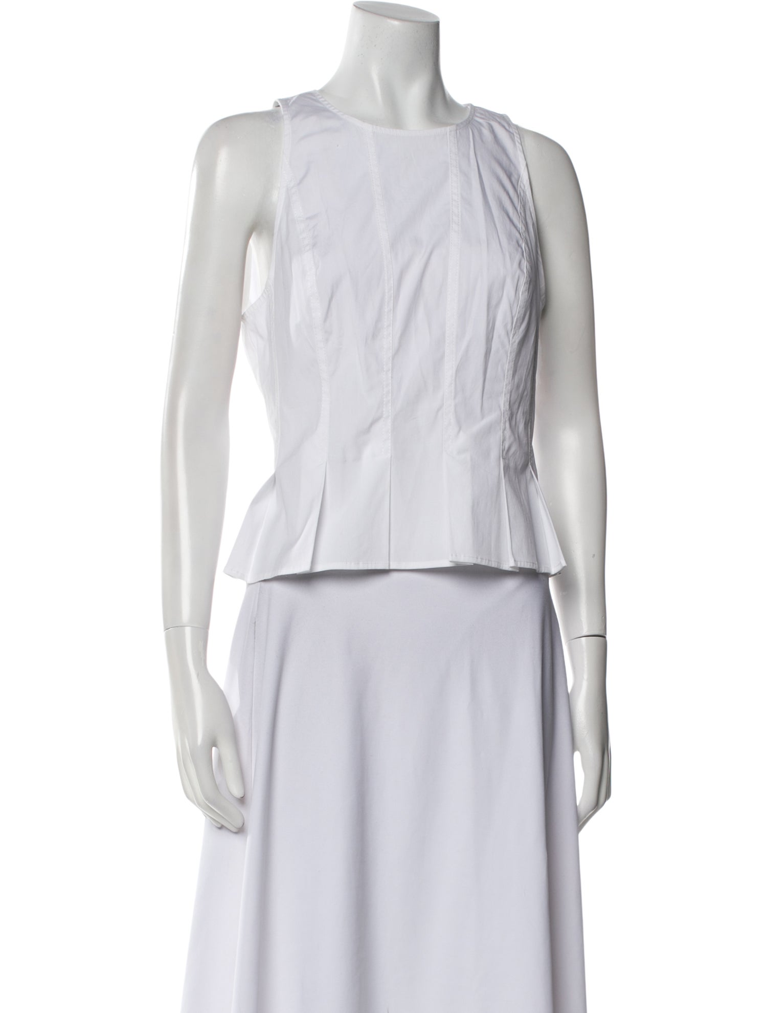 Veronica Beard Bateau Neckline Sleeveless Crop Top