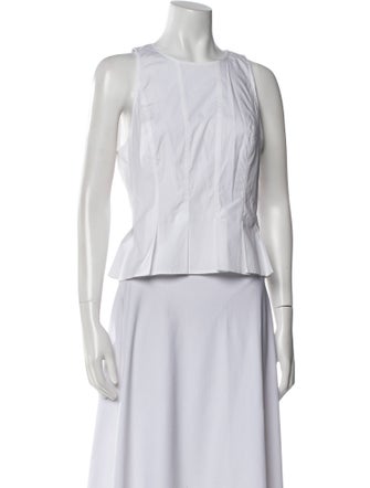 Veronica Beard Bateau Neckline Sleeveless Crop Top