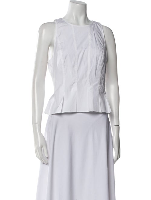 Veronica Beard Bateau Neckline Sleeveless Crop Top