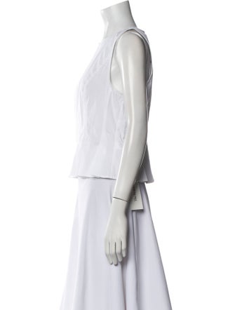 Veronica Beard Bateau Neckline Sleeveless Crop Top