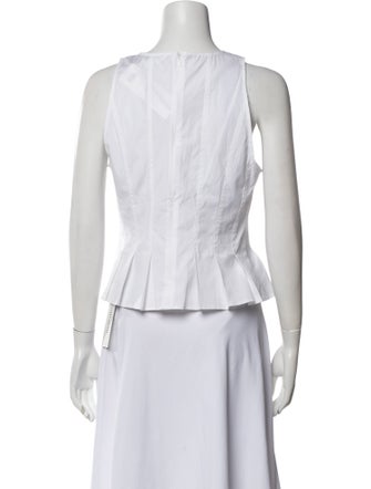 Veronica Beard Bateau Neckline Sleeveless Crop Top