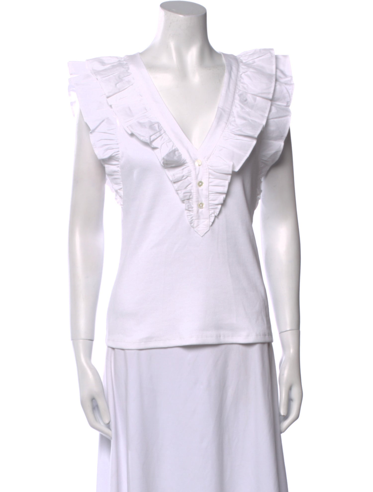 Veronica Beard V-Neck Short Sleeve Top