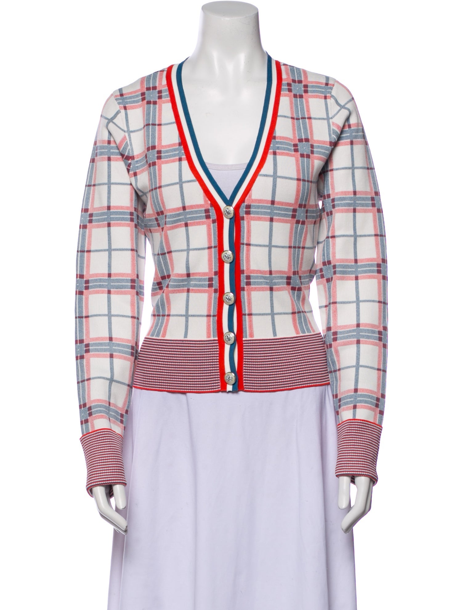 Veronica Beard Plaid Print Blazer