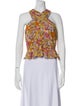 Veronica Beard Silk Floral Print Crop Top