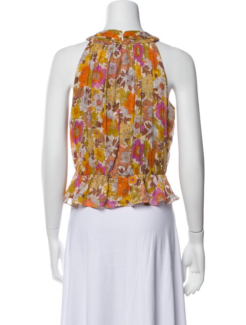 Veronica Beard Silk Floral Print Crop Top